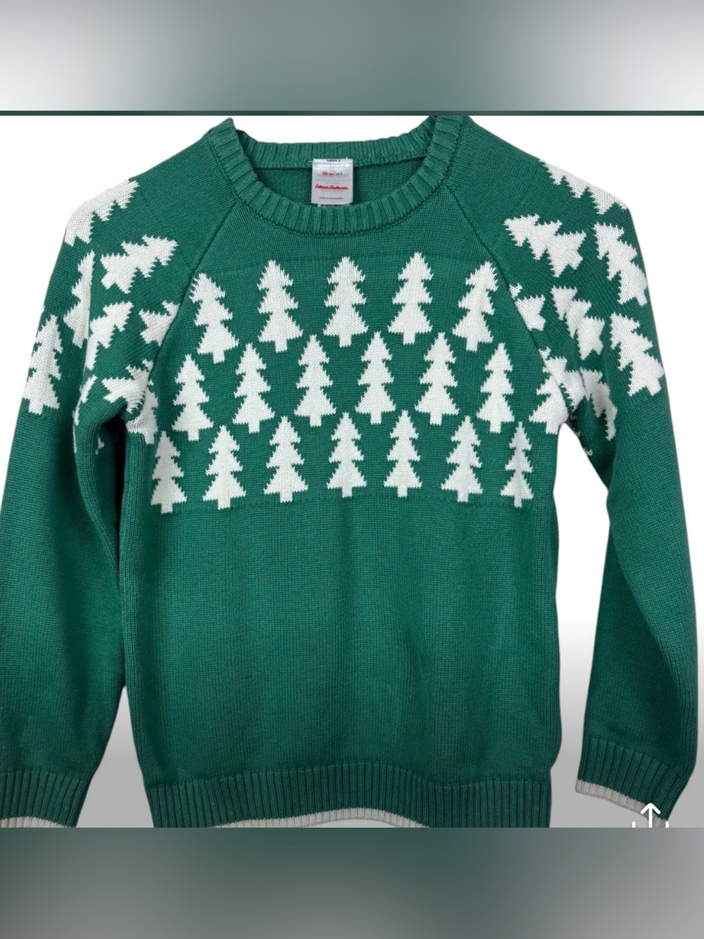 Hanna Andersson Christmas sweater Green Trees sz 8